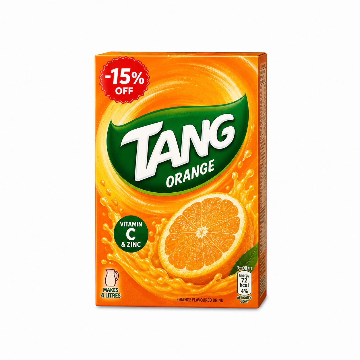 Tang Orange Powder Drink Mix 375g – Refreshing Orange Flavour with Vitamin C & Zinc