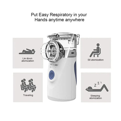 Portable Mesh Nebulizer Machine – Handheld Silent Inhaler for Adults & Kids