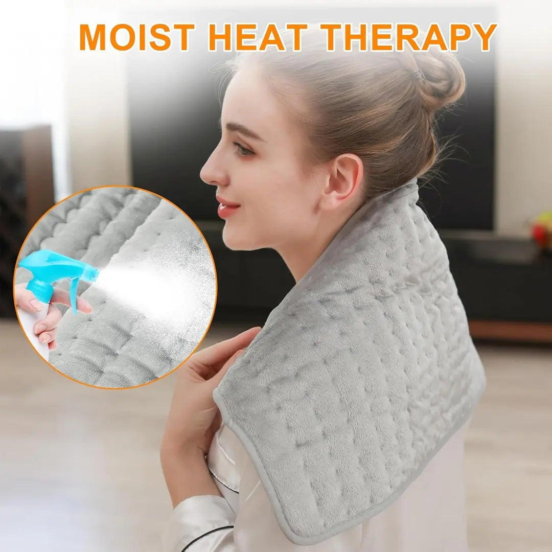 Electric Heated Blanket with 6 Heat Settings & 4 Timer Modes | Fast Heating Machine Washable Heating Pad for Pain Relief