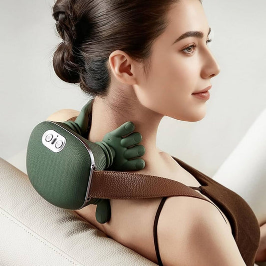 4D Deep Tissue Neck & Shoulder Massager – Rechargeable Shiatsu Massage Pillow with Heat