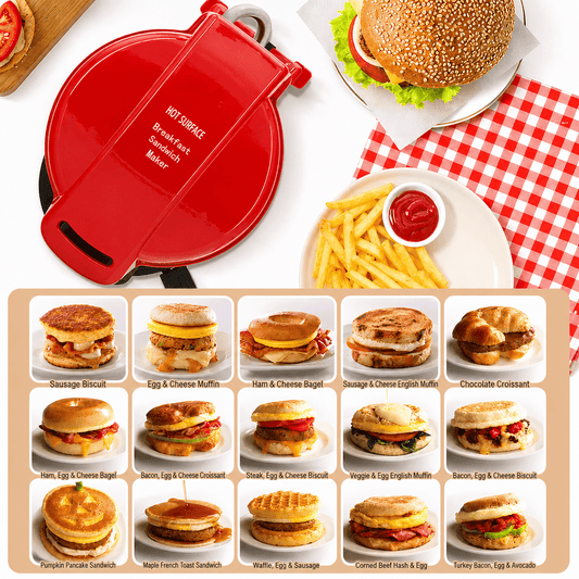 Non-Stick Breakfast Maker | Egg, Burger, Muffin & Sandwich Cooker