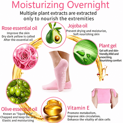 Moisturizing Gel Spa Socks – Overnight Heel Repair & Deep Hydration Foot Care Socks