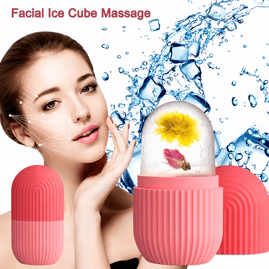 Facial Ice Roller Mold – Reusable Silicone Ice Cube Face Massager for Skin Tightening & Puffiness Relief