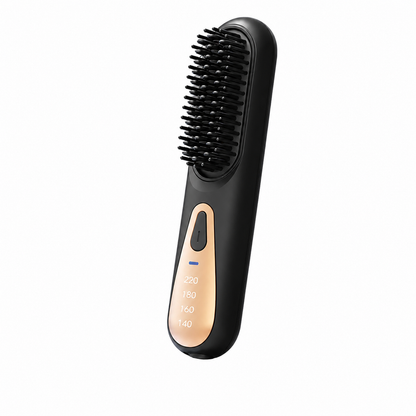 Portable Cordless Hair Straightening Brush – USB Rechargeable Mini Hair Straightener Comb with 4 Temperature Settings