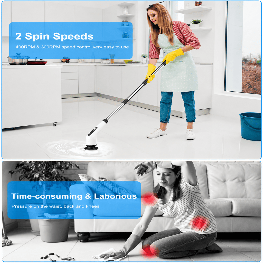 Wireless Electric Cleaning Brush – 9-in-1 Power Scrubber for Bathroom, Kitchen, Floor & Tiles
