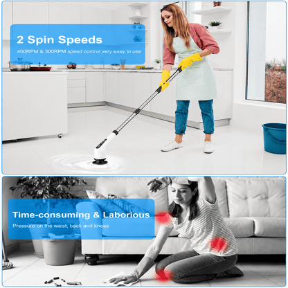 Wireless Electric Cleaning Brush – 9-in-1 Power Scrubber for Bathroom, Kitchen, Floor & Tiles