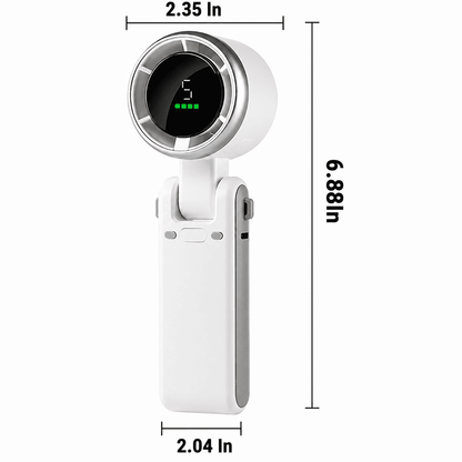 Portable Foldable Handheld Fan – Rechargeable USB Mini Cooling Fan with Digital Display & Adjustable Speed