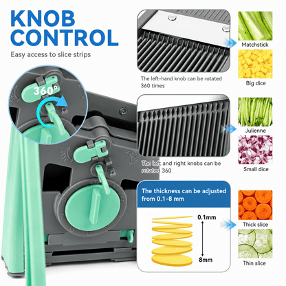 Multi-Function Vegetable Cutter & Slicer with Adjustable Thickness