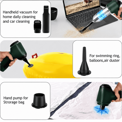 Portable Cordless Handheld Vacuum Cleaner & Air Blower – 5500Pa Powerful Suction for Car, Home & Office Cleaning