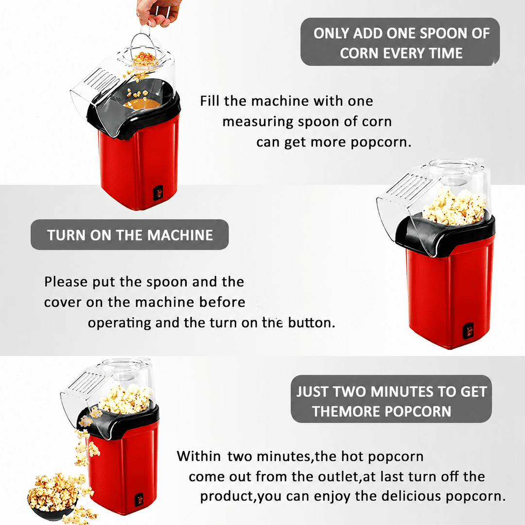 Mini Electric Hot Air Popcorn Maker – Oil-Free Popcorn Machine