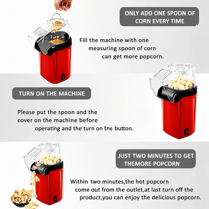 Mini Electric Hot Air Popcorn Maker – Oil-Free Popcorn Machine