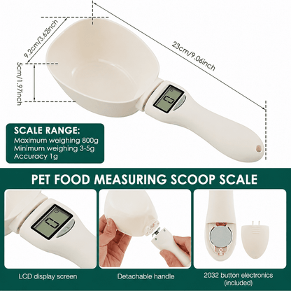 Digital Pet Food Measuring Scoop Scale – LCD Display