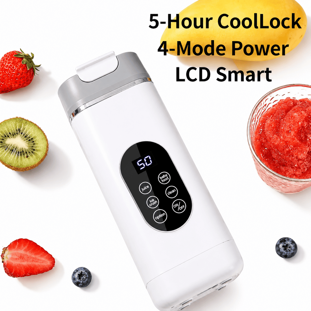 Portable Smart Ice Blender – USB Rechargeable Smoothie & Shake Maker with LCD Display