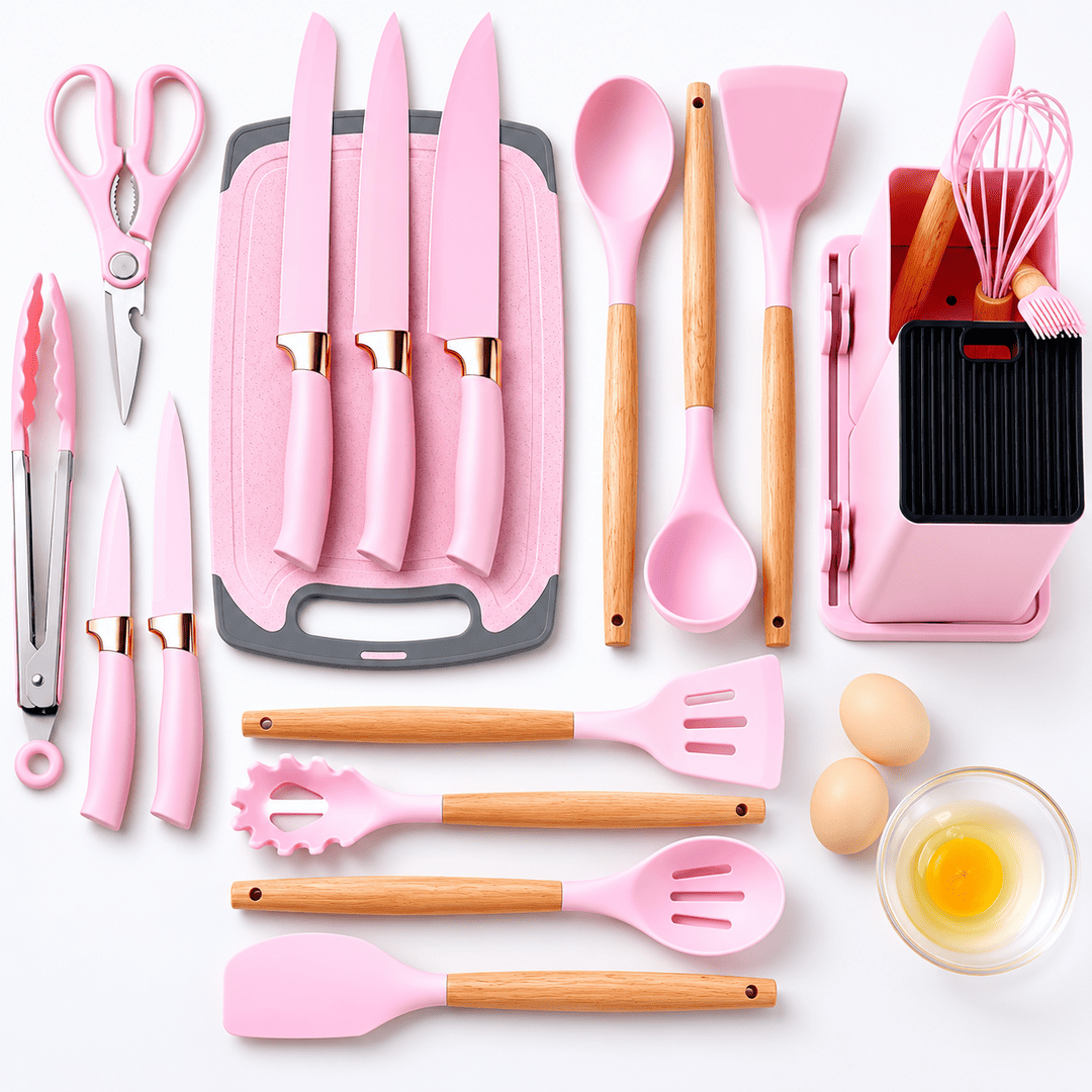 Premium Silicone Cooking Tools with Storage Holder