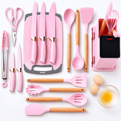 Premium Silicone Cooking Tools with Storage Holder
