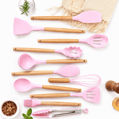 Premium Silicone Cooking Tools with Storage Holder
