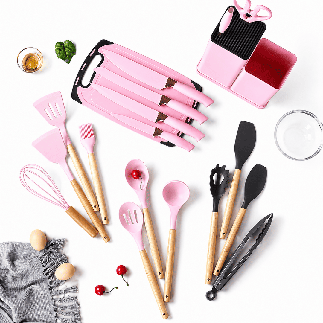 Premium Silicone Cooking Tools with Storage Holder