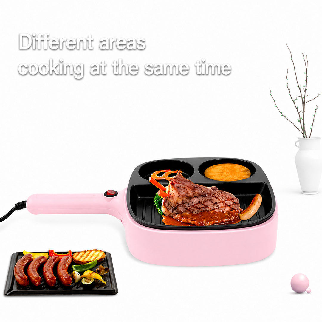 Multifunction Electric Breakfast Pan – 3-in-1 Non-Stick Cooking Skillet