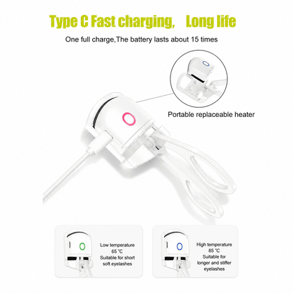 USB Rechargeable Heated Eyelash Curler – Professional Long-Lasting Lash Lifting Tool