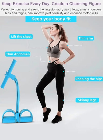 4 Tube Resistance Band Pedal Puller – Full Body Home Workout Fitness Trainer