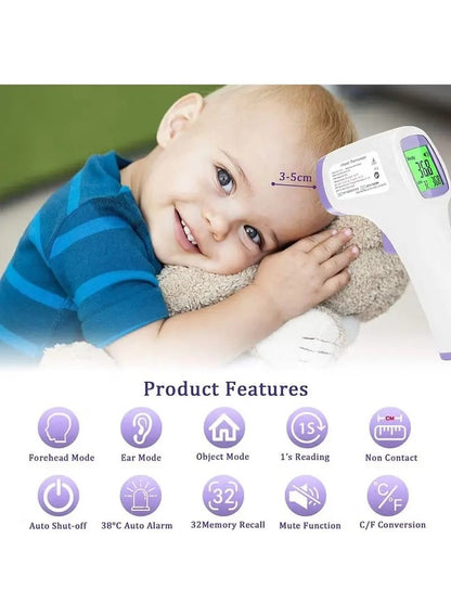 Non-Contact Infrared Digital Thermometer – Instant Forehead Temperature Scanner