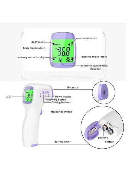 Non-Contact Infrared Digital Thermometer – Instant Forehead Temperature Scanner