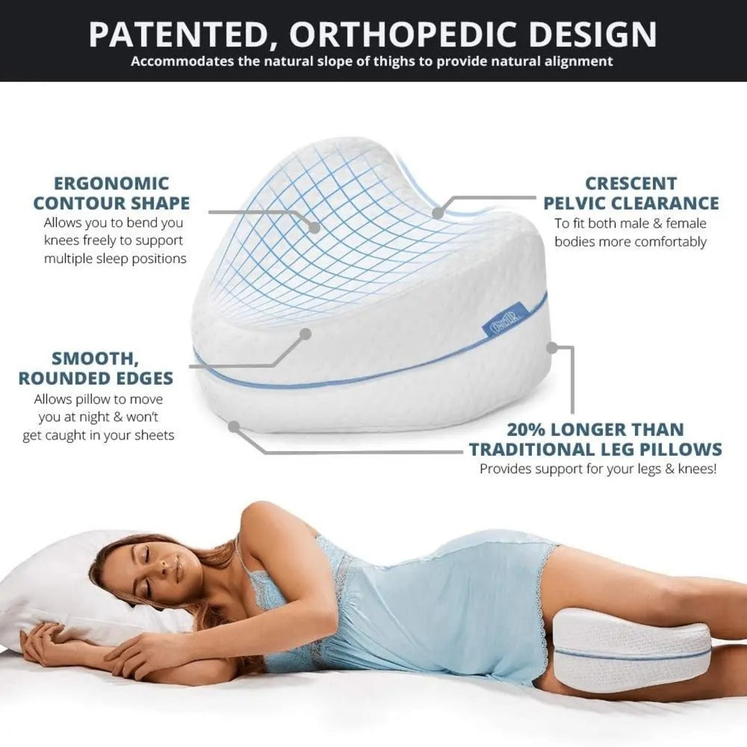 Memory Foam Knee Pillow – Orthopedic Leg Support Pillow for Side Sleepers