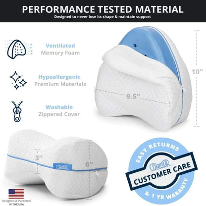 Memory Foam Knee Pillow – Orthopedic Leg Support Pillow for Side Sleepers