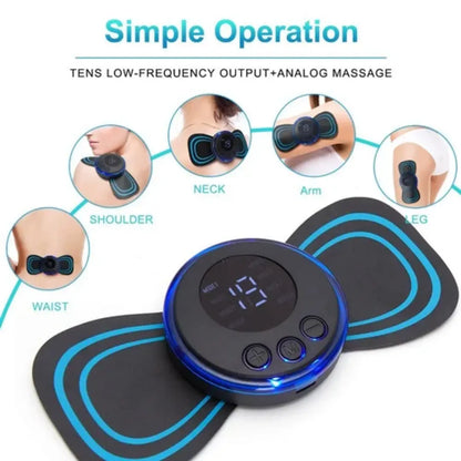 Rechargeable Smart EMS Muscle Stimulator Massager – USB Charging Digital Pain Relief Patch